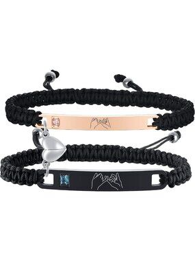 Custom Couple Bracelets Set | Personalized Name Jewelry Gift for Him & Her